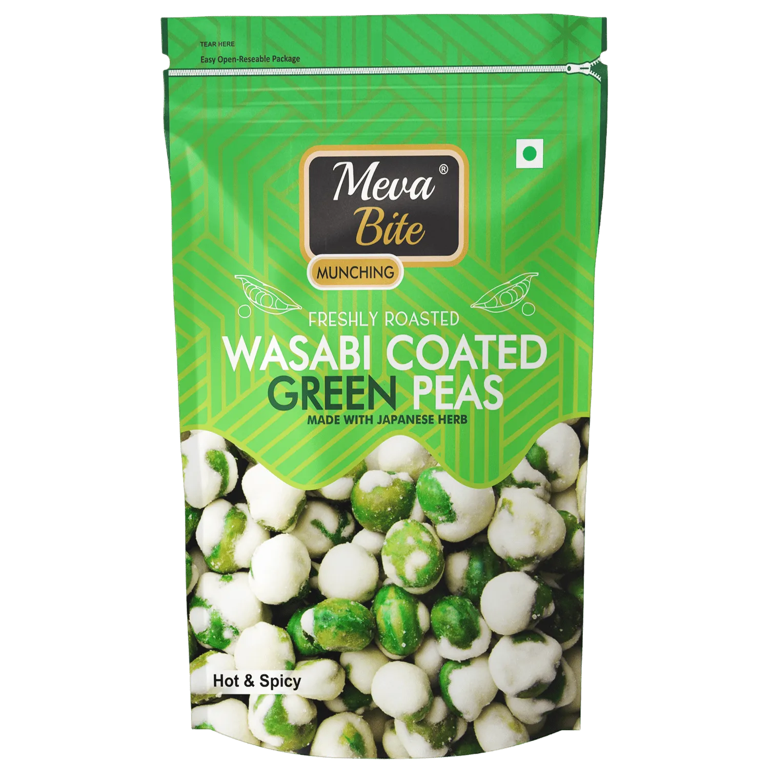 Wasabi Coated Green Peas, Munching Range, Snack Foods, MevaBite