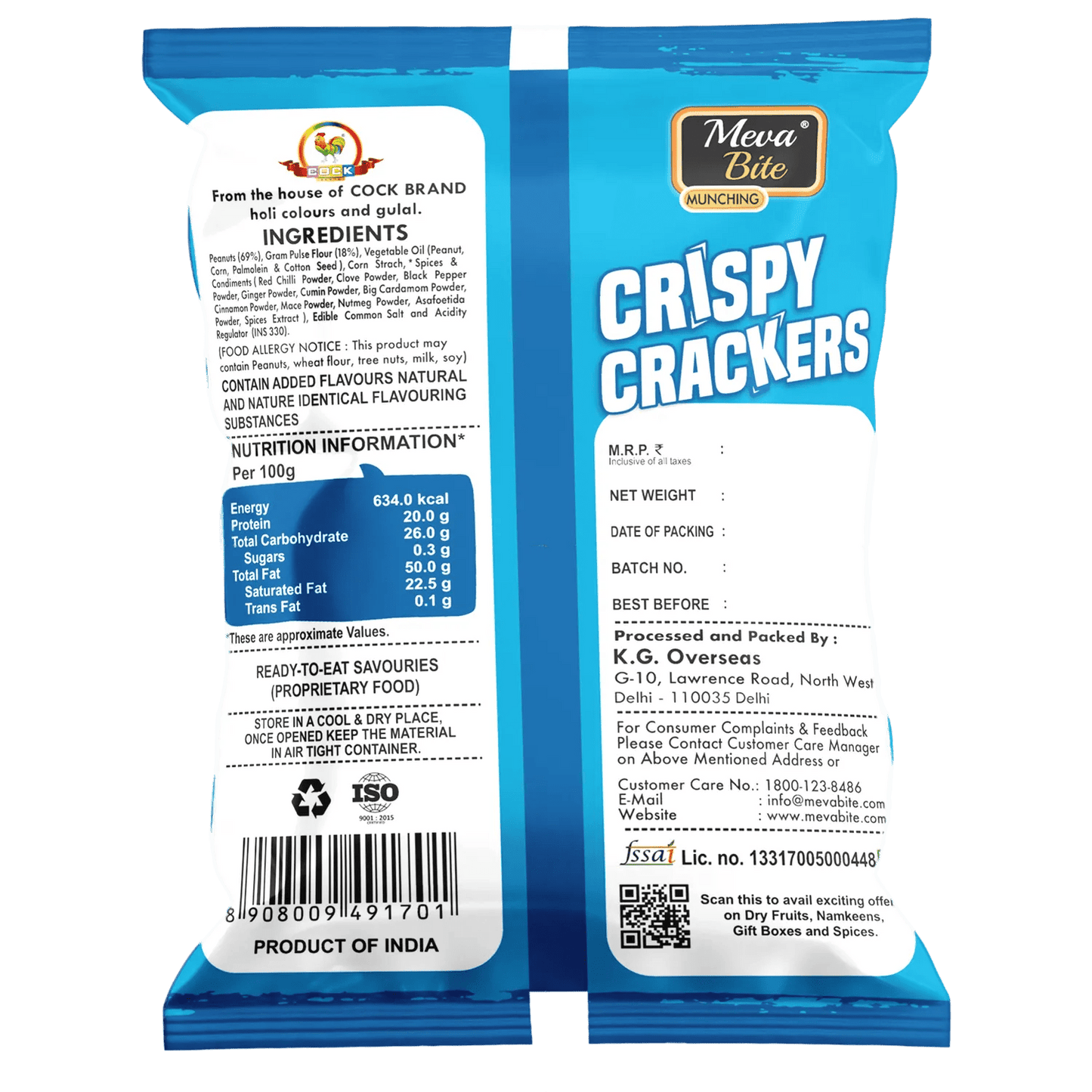 Crispy Crackers, Munching Range, Snack Foods, MevaBite