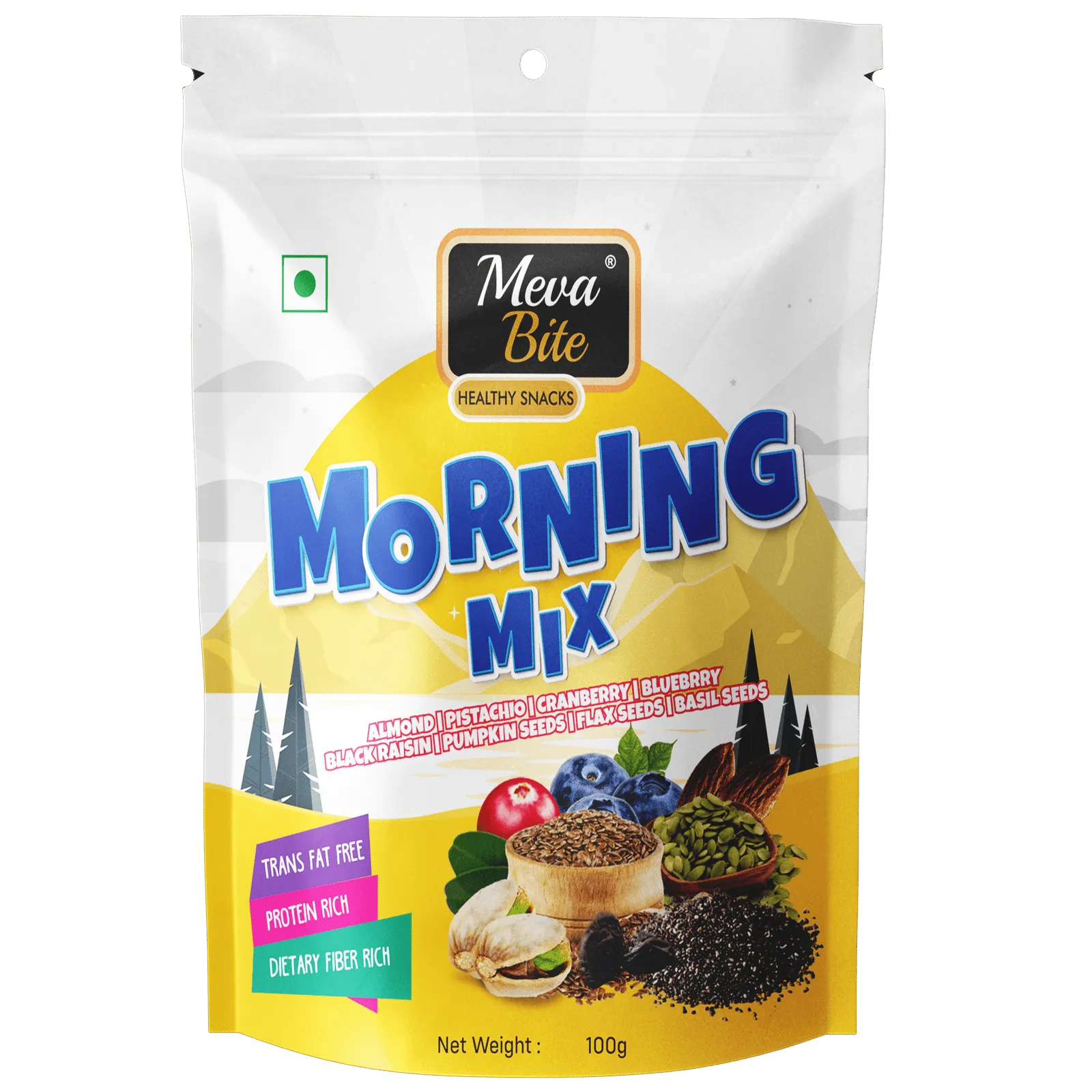 Morning Mix Zipper, Dry-Fruit, Trail & Snack Mixes, MevaBite