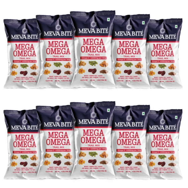 Mega Omega | Trail Mix - 43g (Pack Of 10)