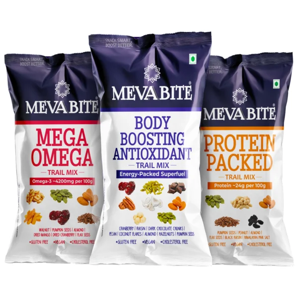 Protein Packed - Body Boosting Antioxidant - Mega Omega 35g Each Trail Mix Combo